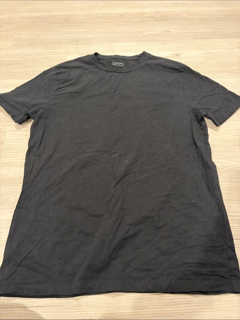 All Saints Men’s Black Crewneck Short Sleeve Tee
